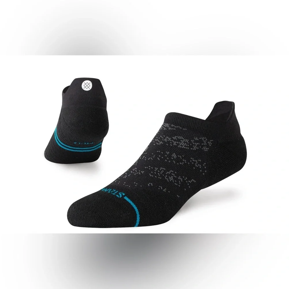 Stance Black Feel 360 Tab Height Performance Lightweight Socks Size M NWT